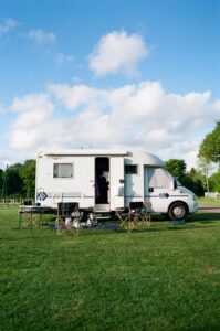 motorhome on green grass