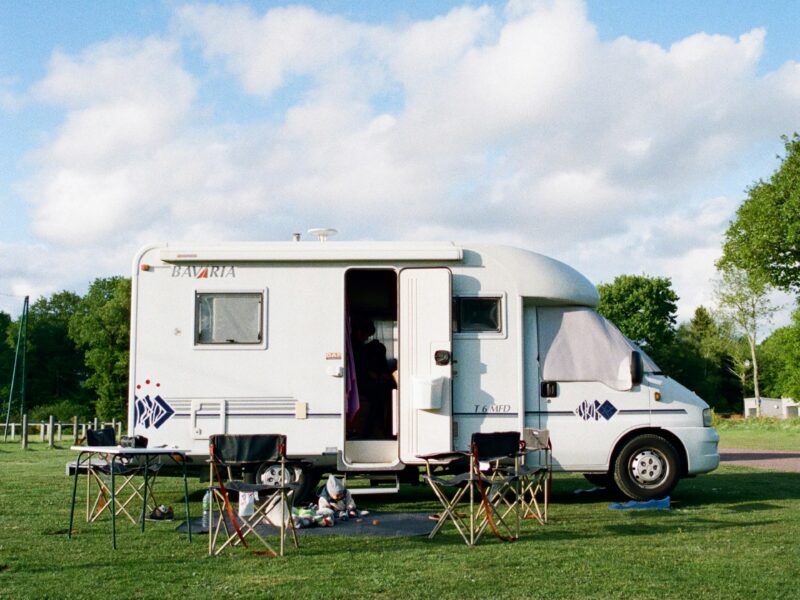 motorhome on green grass